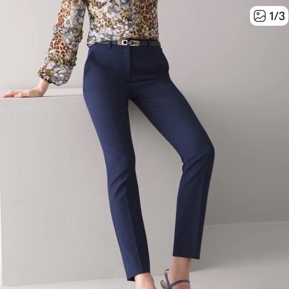White House Black Market Navy Ankle Pants Ponte